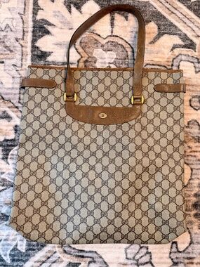 Vintage Gucci Brown Monogram Tote Bag